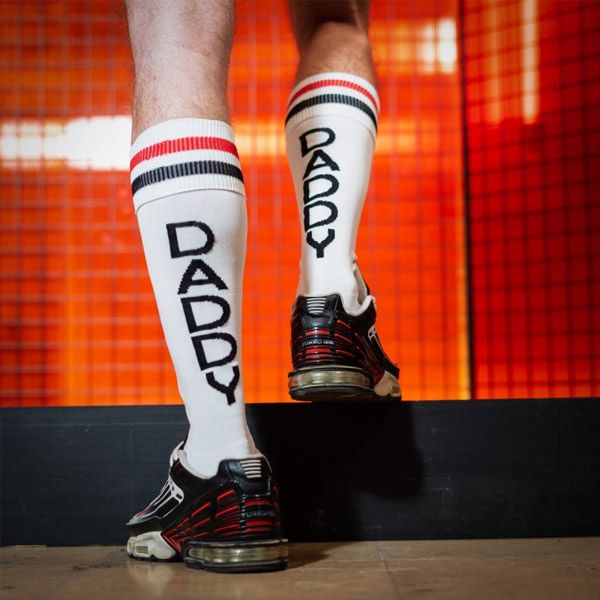 Football Sock DADDY | White/Black/Red