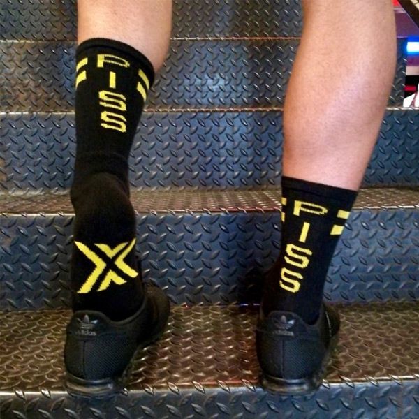 Boxer Barcelona Skater Socks Black/Yellow - PISS