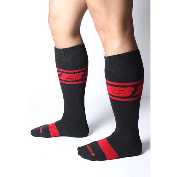 Cell Block 13 Kennel Club Dark Pup Knee Sock | Red