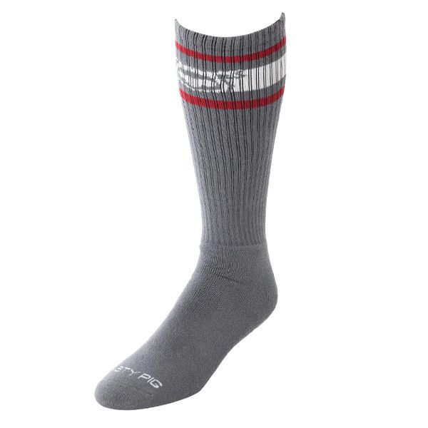 Nasty Pig Hook'd Up Sport Sock 3.0 - Charcoal Grey/Red/White - OSFA